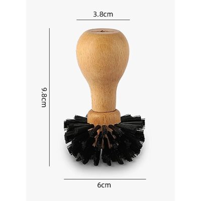 Szűrőkosár tisztító kefe fa nyéllel műanyag sörtével 58 mm