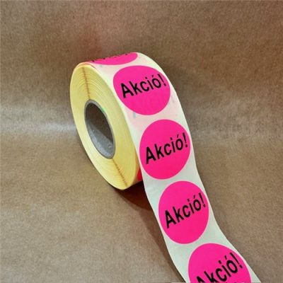 38mm körcímke - neon pink AKCIÓ nyomat 1000db/40gy