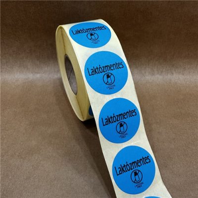 38mm körcímke - ALLERGÉN címke kék LAKTÓZMENTES nyomat