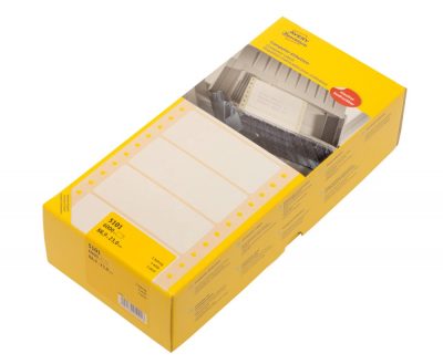 Avery Zweckform No. 5101 leporellós 88,9 x 23 mm méretű, fehér színű, 1 pályás öntapadó címke mátrix nyomtatókhoz - 6000 címke / doboz (Avery 5101)