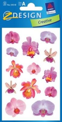 Avery Zweckform Z-Design No. 54318 öntapadó papír matrica - lila virágok motívumokkal - kiszerelés: 3 ív / csomag (Avery Z-Design 54318)