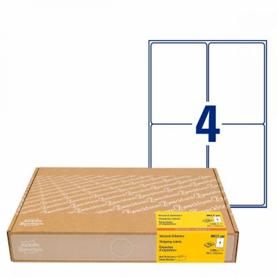 Avery Zweckform No. 8017-300 fehér színű 99,1 x 143,5 mm méretű, univerzálisan nyomtatható, öntapadós címzés címke permanens ragasztóval A4-es íven - kiszerelés: 1200 címke / 300 ív