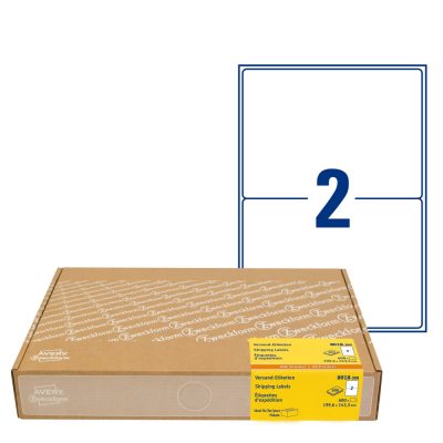 Avery Zweckform No. 8018-300 fehér színű 199,6 x 143,5 mm méretű, univerzálisan nyomtatható, öntapadós címzés címke permanens ragasztóval A4-es íven - kiszerelés: 600 címke / 300 ív