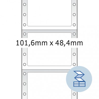 Herma No. 8213 fehér színű 101,6 x 48,4 mm méretű, 1 pályás, mátrix nyomtatóval nyomtatható, öntapadó leporellós címke, permanens ragasztóval - kiszerelés: 6000 címke / doboz