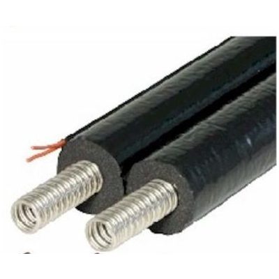 Napkollektor DN16 3/4" DUPLA flexibilis szolár gégecső elektromos kábellel. Inox, rozsdamentes vízvezeték, szigeteléssel együtt, rézcső helyett!