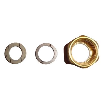 DN12 rozsdamentes cső csatlakozó, fitting szett 1/2" belső menettel sárgarézből, házilag szerelhető. Napkollekor rendszerekhez, vízszereléshez.