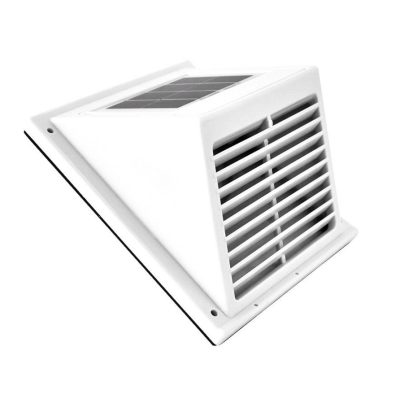 Napelemes szellőztető ventillátor oldalfalra helyezhető szellőztetés 115 m3/óra fehér színben