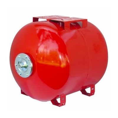 Fűtési rendszer horizontális fekvő tágulási tartály 60 liter, EPDM gumi membránnal piros színben