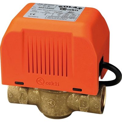 Rugós visszahúzású kétjáratú motoros szelep ½" BB belső menet kétutas zónaszelep 1/2" 230V Feszültségre vált, hiányában visszaáll magától