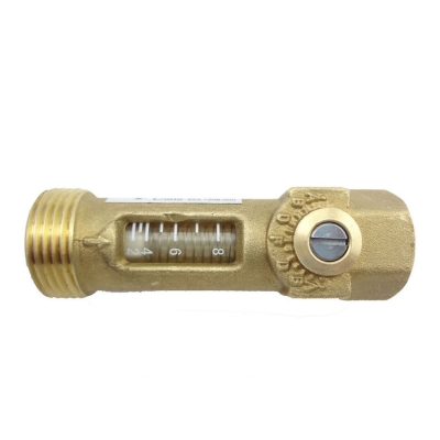 Átfolyásmérő áramlásmérő sárgaréz 2-8 l/p 1/2" B 3/4"K állítható szabályozható átfolyás mennyiség mérő