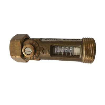 Átfolyásmérő áramlásmérő sárgaréz 6-16 l/p 1" K külső menet B hollandi belső balmenetes állítható átfolyás mennyiség mérő