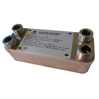 Lemezes hőcserélő 20 lemez 45kW 4x3/4” külső csatlakozással