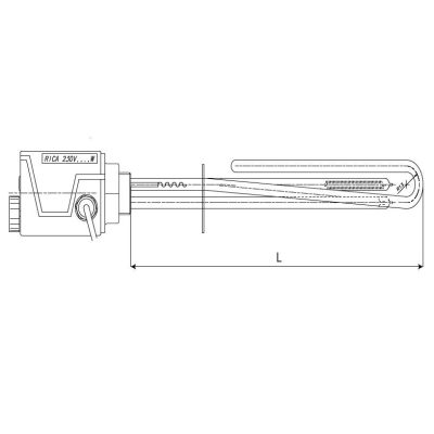 Fűtőbetét Cordivari 230V egyfázisú 2000W fűtőpatron 1½" azaz 6/4" cekász 2kW 