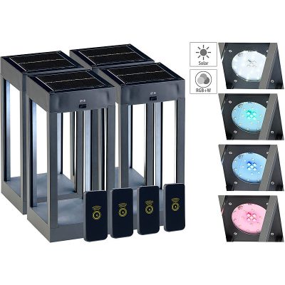 Napelemes LED lámpa 4 darabos szett 80 lumen 1W dekoratív szolár lámpa távirányítóval