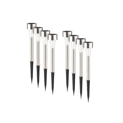 Földbe szúrható LED napelemes lámpa 8 db ösvényvilágítás szürkületérzékelővel napelemes kerti lámpa 