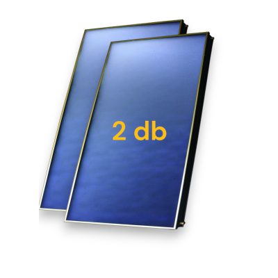 Napkollektor nagyméretű rézcsöves síkkollektor 9,5 cm vastag 2 darabos szett fekete alumínium keret, kék szelektív bevonat, 9 év garanciával, jó ár!