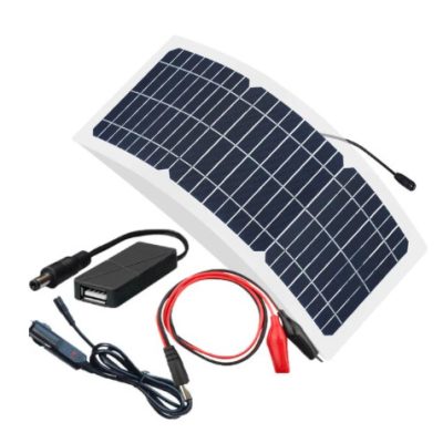 Napelemes töltő 12V 10W monokristályos napelem kempingezéshez, túrázáshoz hordozható napelem