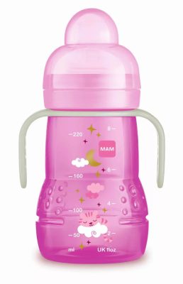 MAM Trainer Night tanulópohár 220ml - rózsaszín