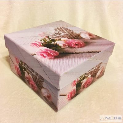 Díszdoboz - Ajándék doboz Vintage Rózsás Szett