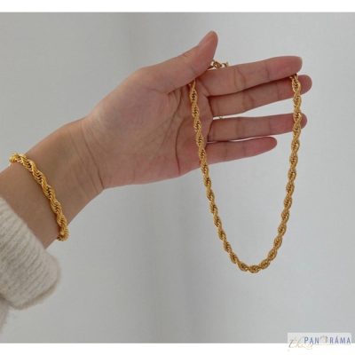  14 K orvosi acél nyaklánc és karkötő szett - Adina