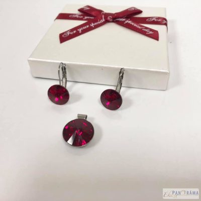 Crysteel swanis® kristállyal készült francia kapcsos fülbevaló és medál - Siam