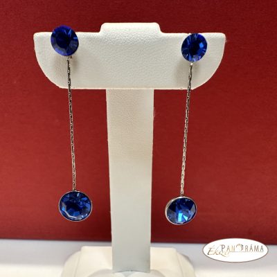 Swanis®eredeti kristályos, beszúrós, lógós fülbevaló - Eden Blue