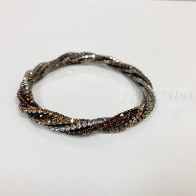 Trendi Strasszos rugós karkötő - Donatella brown