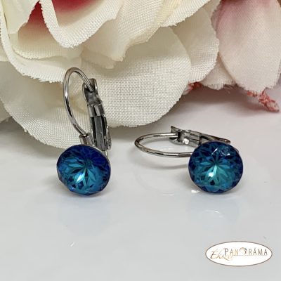 Swanis® kristályos francia kapcsos fülbevaló - Evolet blue 8