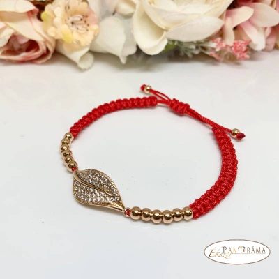 18K Gold Filled zsinóros karkötő - Leave