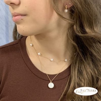  18K Gold Filled gyöngyös nyaklánc - Gyöngyi