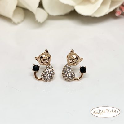  18K Gold Filled beszúrós gyerek fülbevaló - Cat