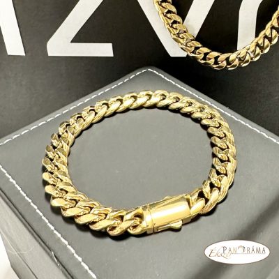 Nemesacél arany színű karkötő - Milán Gold