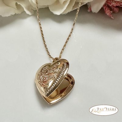 18K Gold Filled,antiallergén nyaklánc fényképtartós medállal - Valentina 2 Love you
