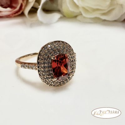 18 K Gold Filled gyűrű - Princess big Red