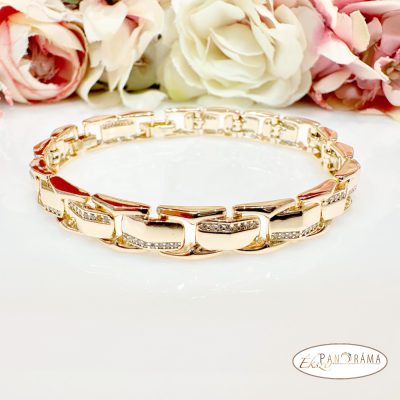 Karkötő, 18K Gold filled, Antiallergén, kristályos - Abigail