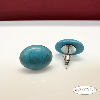Ásványkő beszúrós Fülbevaló , Türkiz