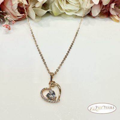 18K Gold Filled, antiallergén nyaklánc medállal - Hearts 