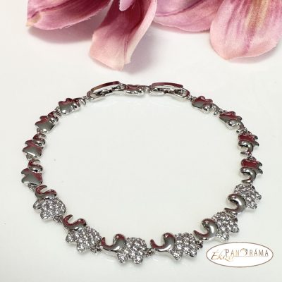 White Gold Filled antiallergén karkötő, kristályos - Ely 2