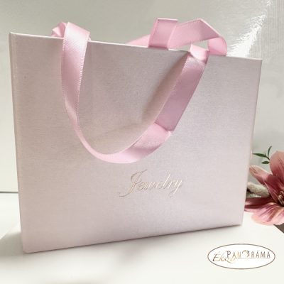 Díszdoboz, szalagfüles, szetteknek - rózsaszín