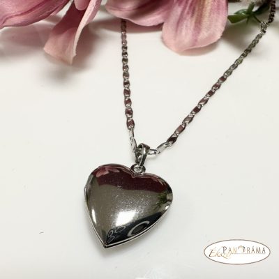 White Gold filled fényképtartó medálos nyaklánc, Antiallergén - Heart 2