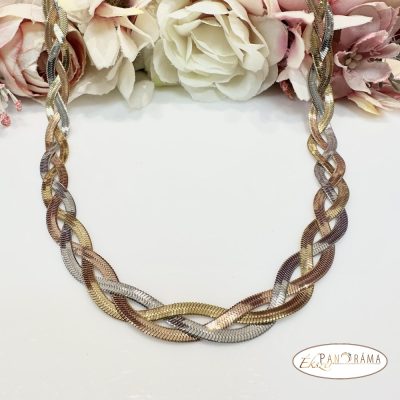 Acél alapú Gold filled nyaklánc - Irene multicolor 