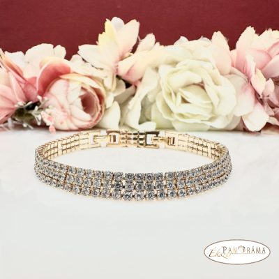 18K Gold Filled kristályos karkötő - Eleonora 7 mm