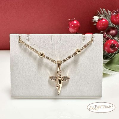  18K Gold Filled, antiallergén, medálos nyaklánc - Angyalka