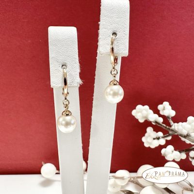 18K Gold Filled lógós gyöngy fülbevaló - Beáta