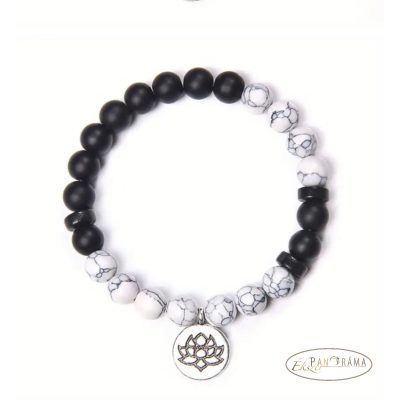 Ásványkő karkötő - Hovlit, ónix