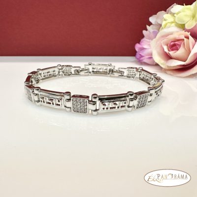  White Gold Filled karkötő, dupla kapcsolóval - Olivia white