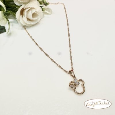 Antiallergén, 18K Gold Filled medálos nyaklánc - Minnie mouse 