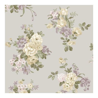 Fiori Country 8 - Szürke alapon virágcsokros tapéta 12301