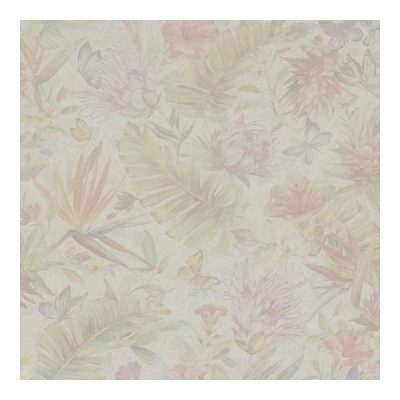 Halvány színes aranyló virágos tapéta fehér alapon