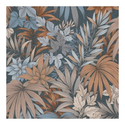 Allure - Kék és barna dzsungel mintás tapéta AL26241